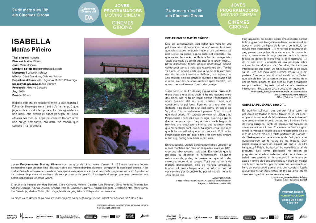 Full de sala 'Isabella'