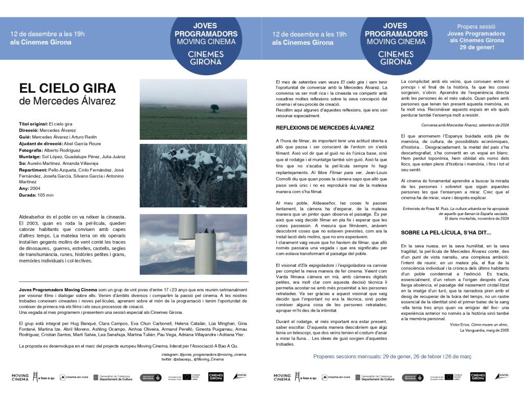 Full de mà "El cielo gira"